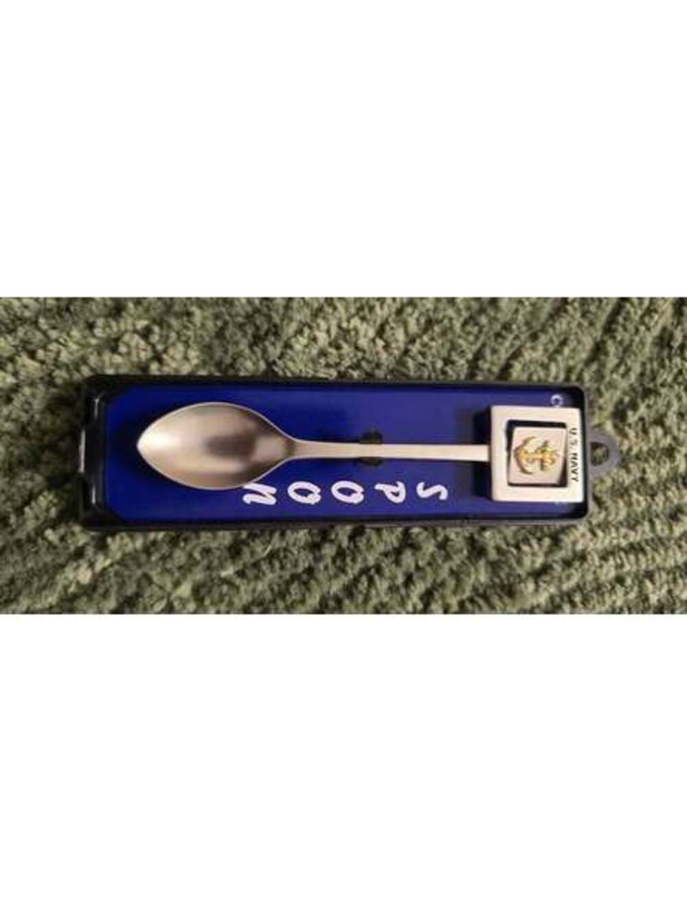 U.S. Navy Collectible Souvenir Spoon with Anchor Emblem in Case